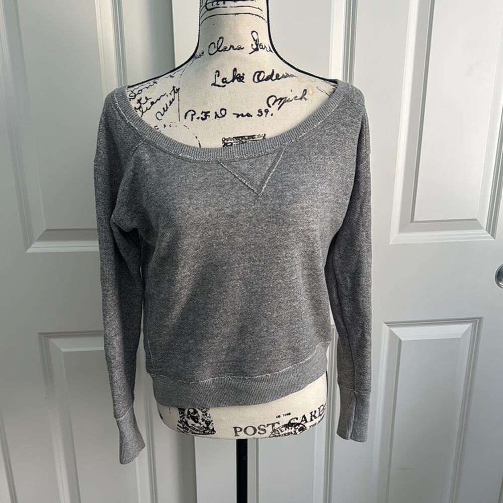 American Eagle Outfitters Gray Cropped Sweatshirt